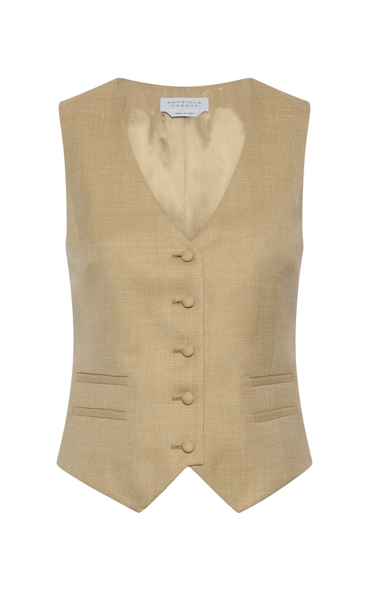 Coleridge Vest in Hay Virgin Wool Silk with Linen – Gabriela Hearst