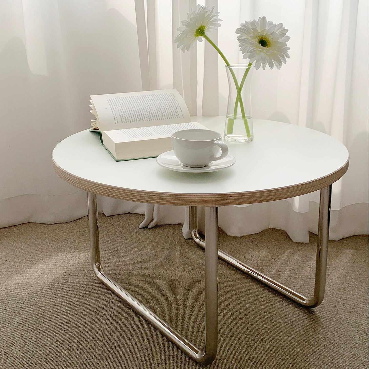 vamir ローテーブル｜Stainless Banding HPL Round Table｜韓国