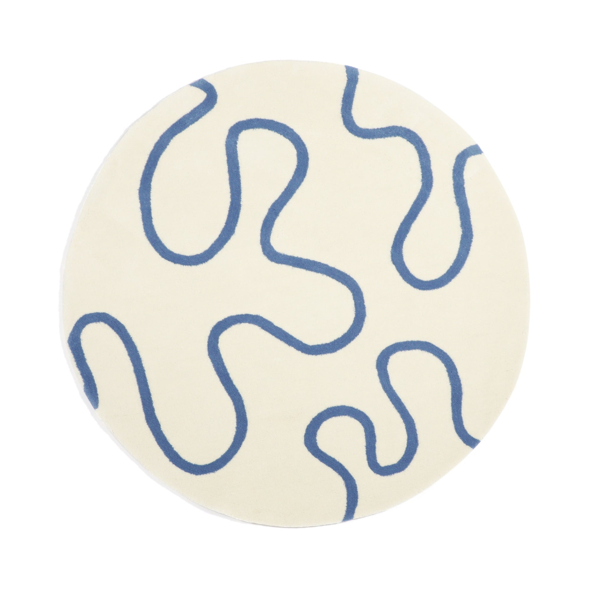 ワンダー ラグ ラウンド Φ1500 アイボリー×ブルー | Francfranc