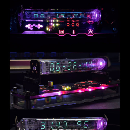 IV18 Vacuum Fluorescent Tube Clock - Cyberpunk NIXIE Tube Decor