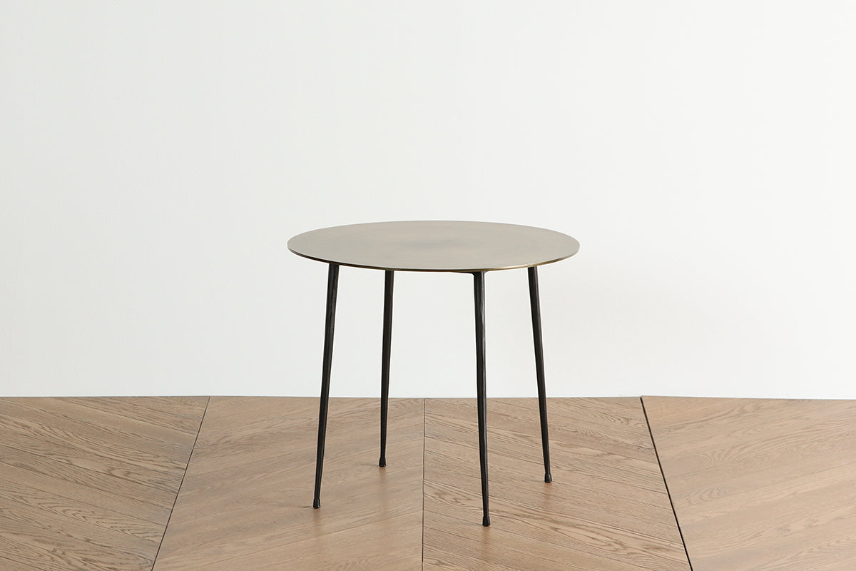 Round Olive Steel Side Table – KANADEMONO