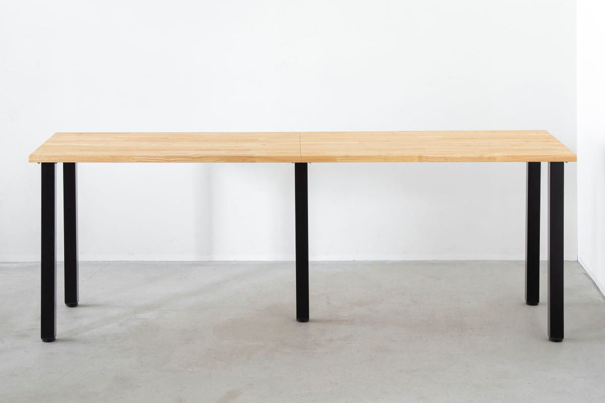 THE TABLE / ラバーウッド ナチュラル × Black Steel × W181 - 300cm