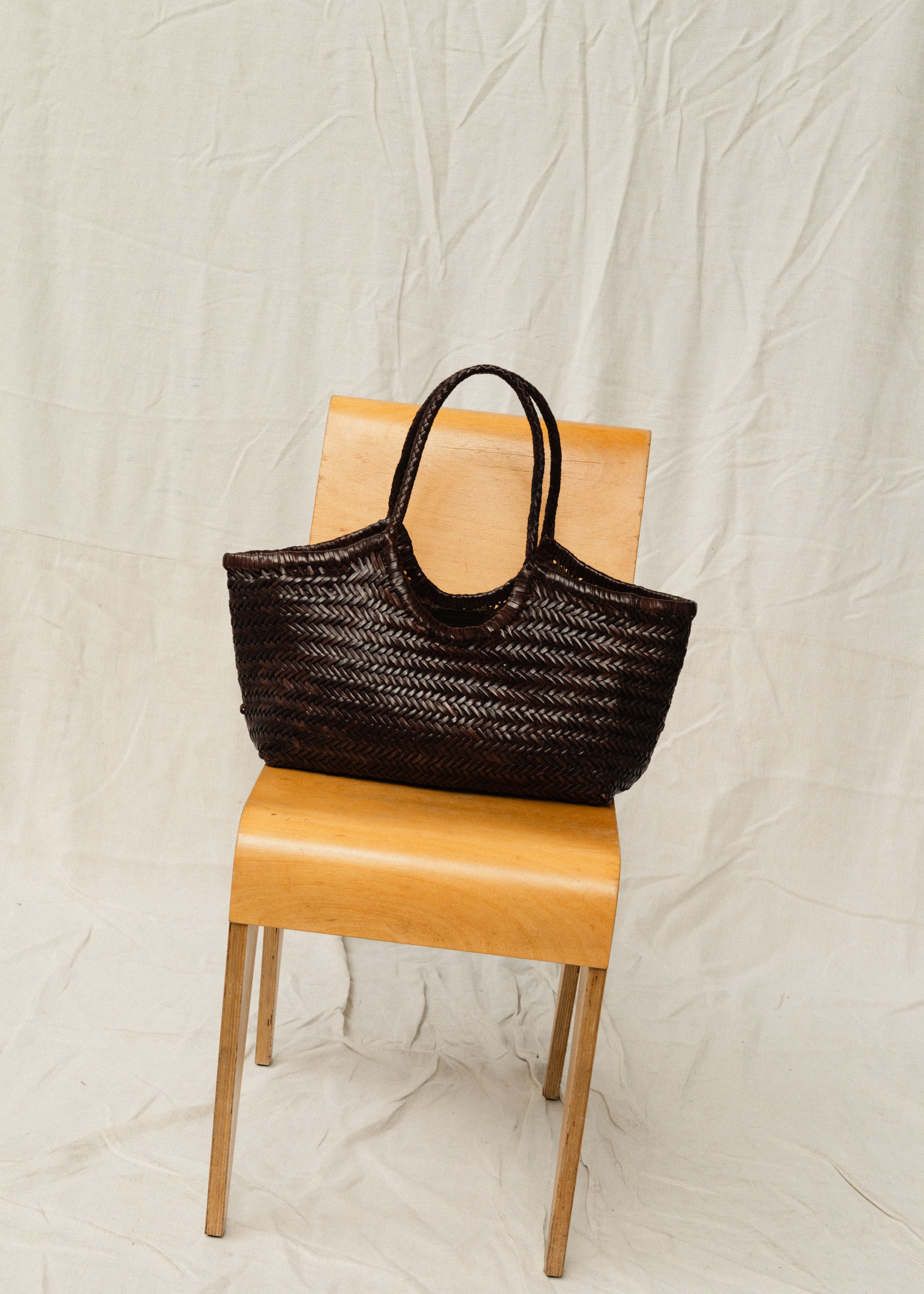 Large Nantucket Basket Bag, Dark Brown | Dragon Diffusion | Aimé