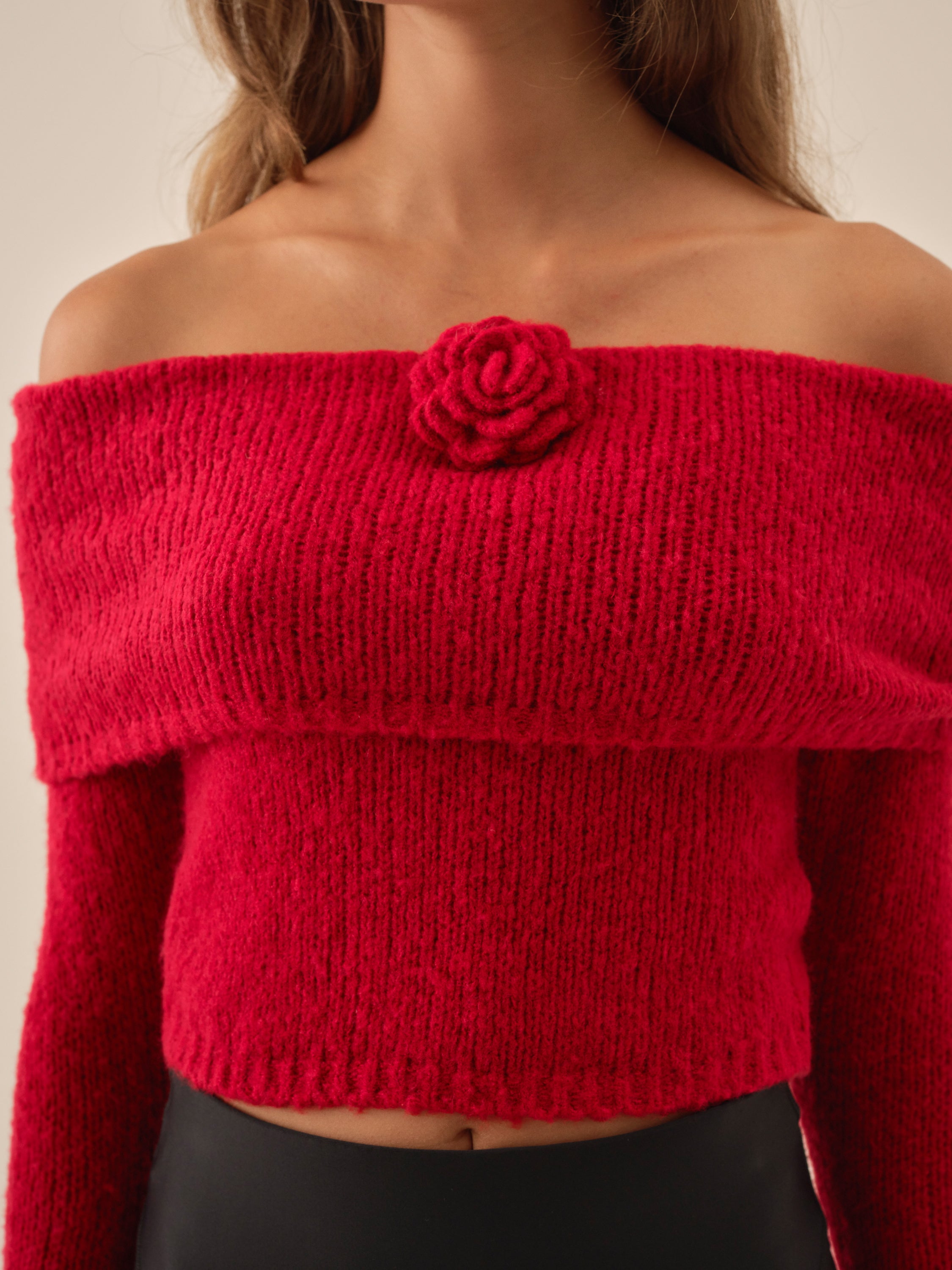 Aspen Knit Top — Red | For Love & Lemons