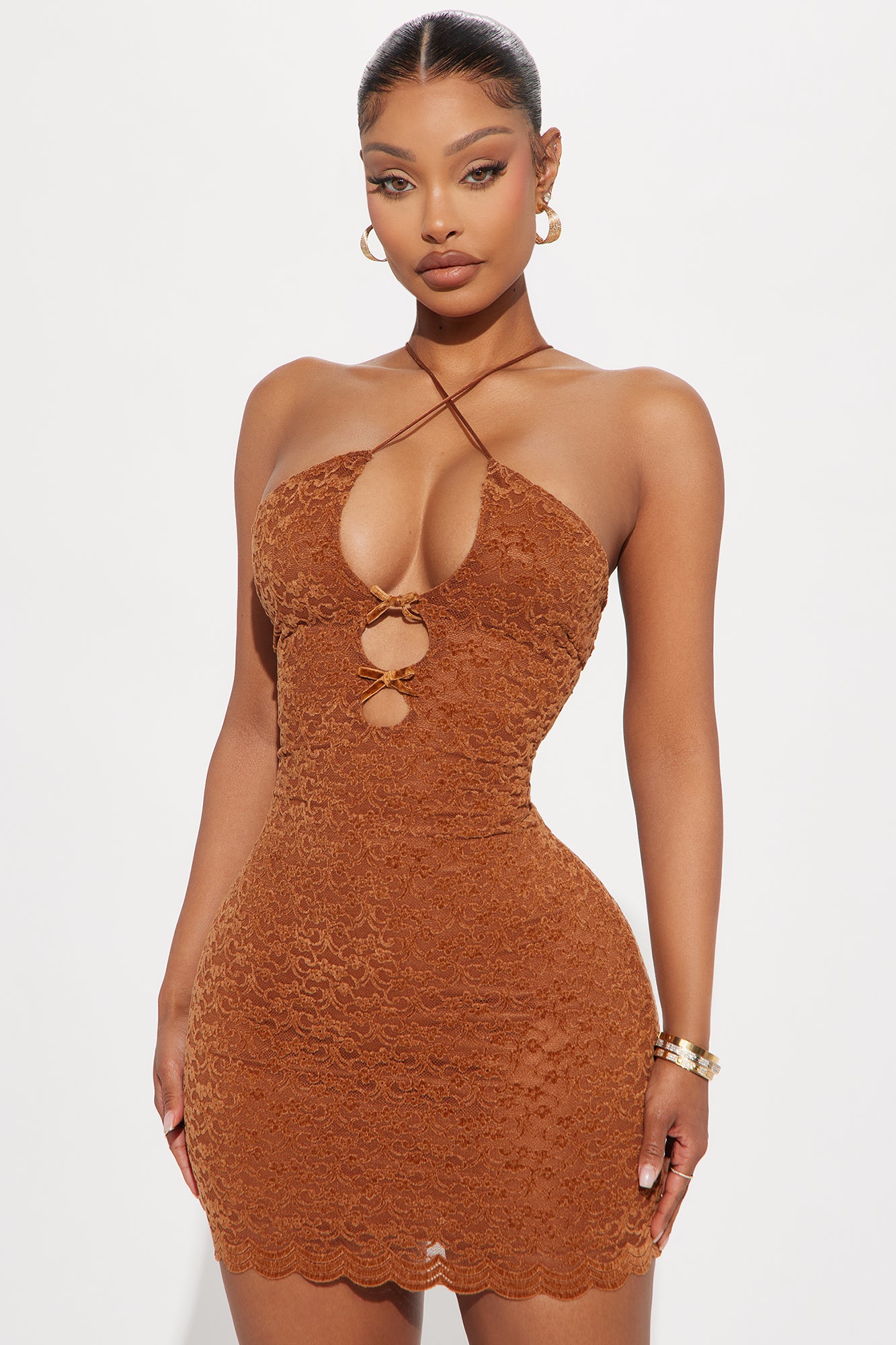 Our Little Secret Velvet Micro Mini Dress - Cognac | Fashion Nova
