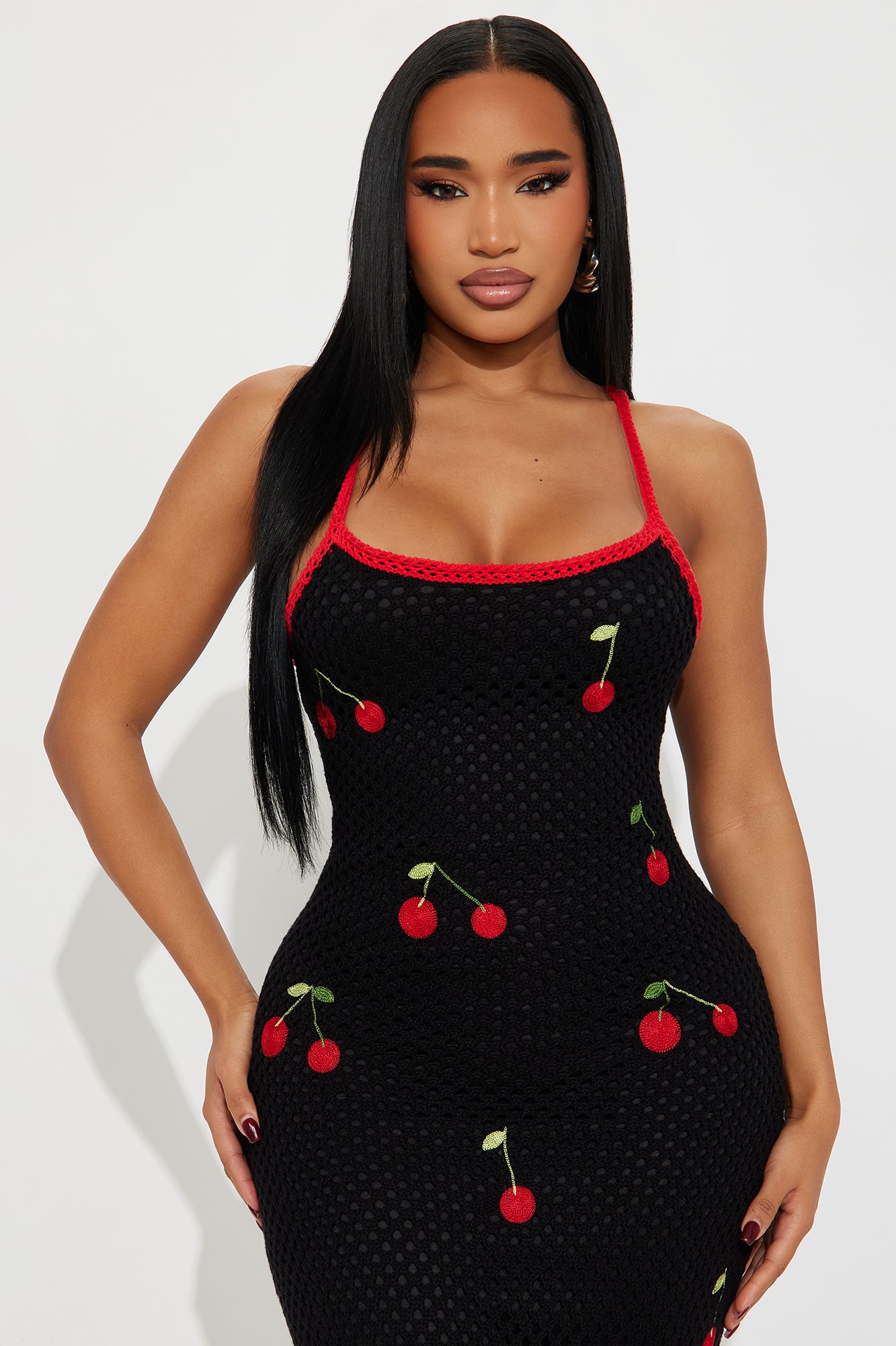 Sweet Girl Cherry Crochet Maxi Dress - Black/combo | Fashion Nova
