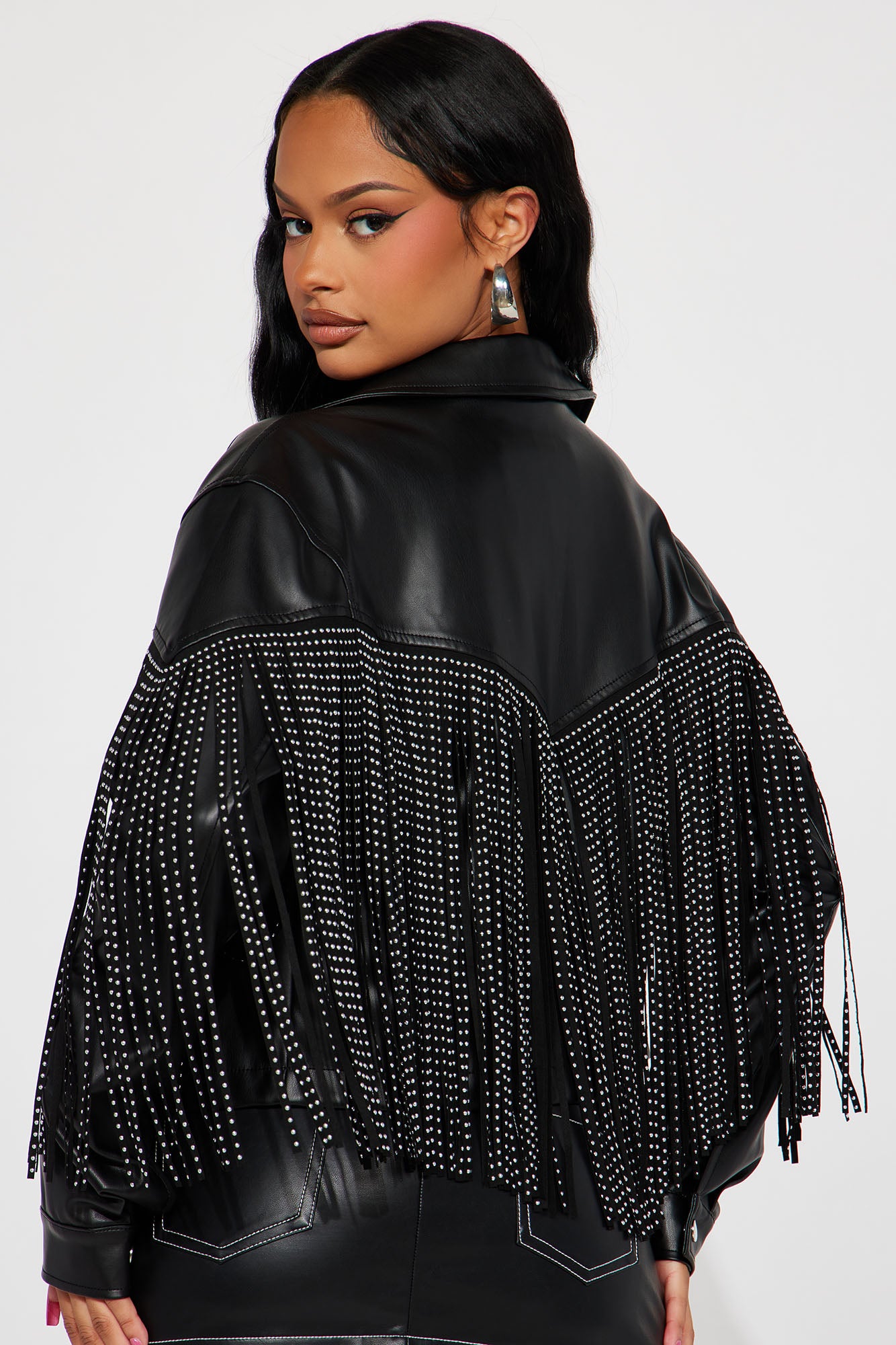 Enjoy The Moment Faux Leather Fringe Jacket - Black | Fashion Nova