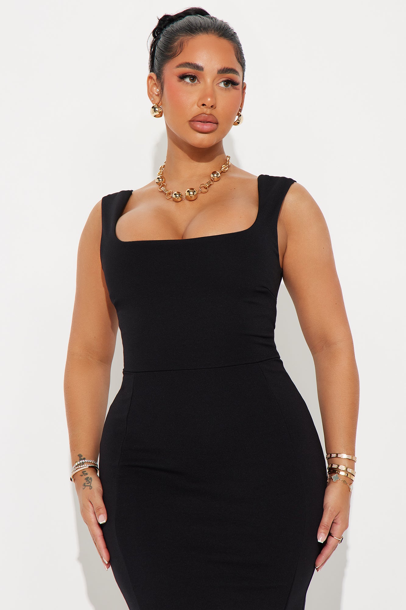 Building An Empire Fit and Flare Midi Dress - Black | Fashion Nova