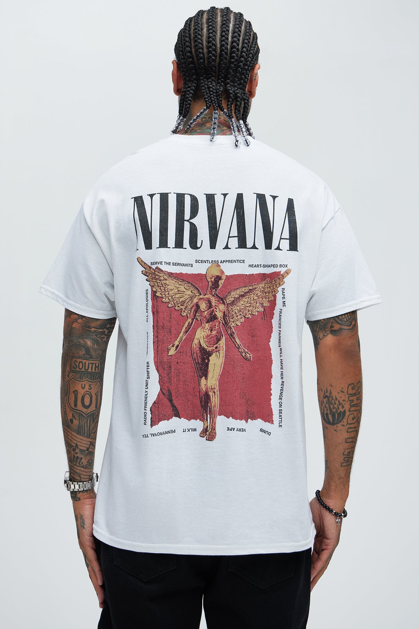 Nirvana In Utero Album Short Sleeve Tee - White | Fashion Nova