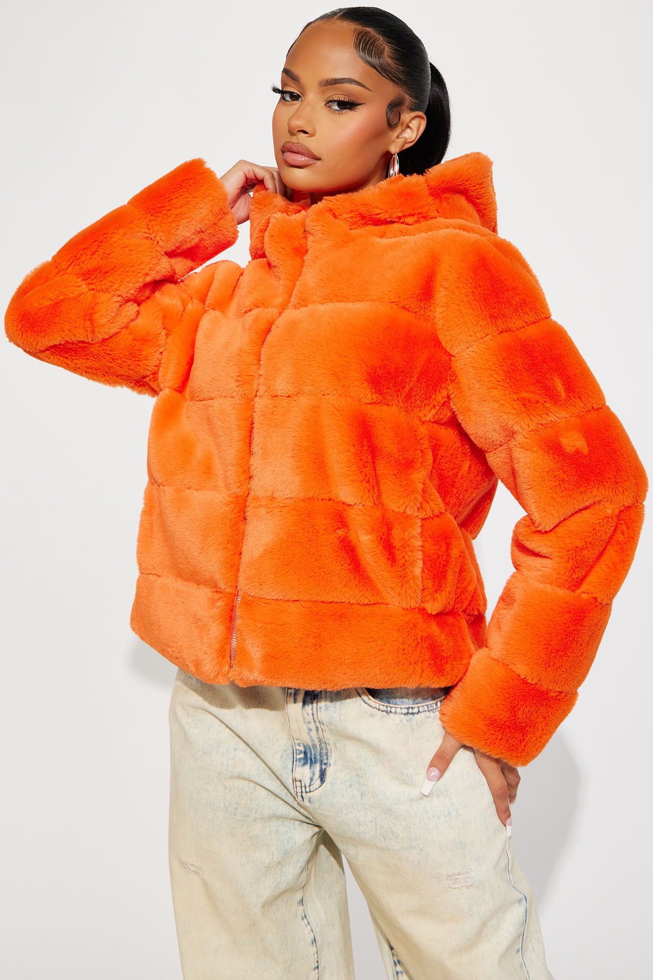 Cold Status Faux Fur Jacket - Orange | Fashion Nova