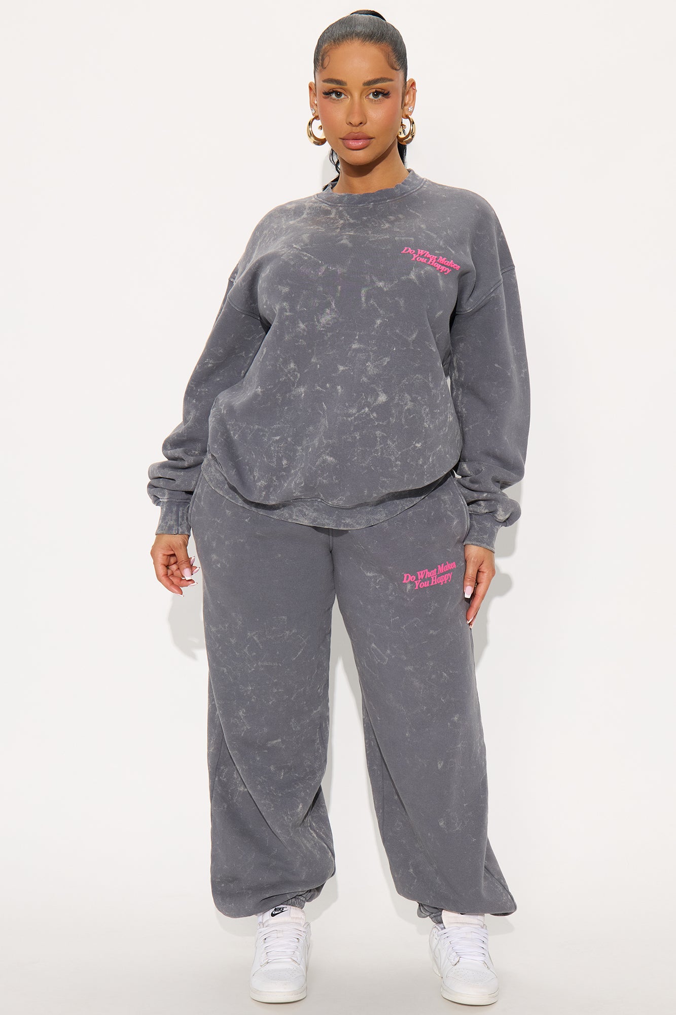 Be Happy Fleece Pant Set - Grey | Fashion Nova