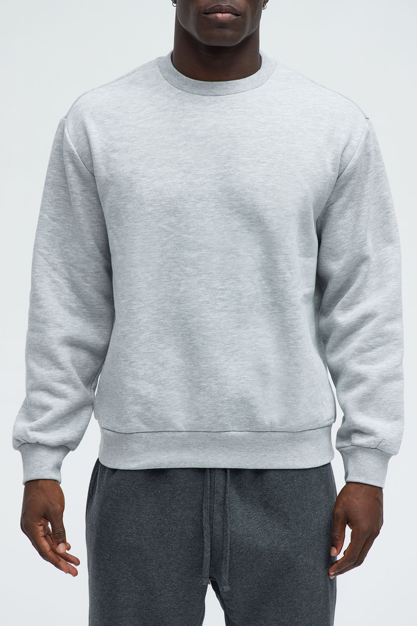 Tyson Crew Neck Sweatshirt - Heather Grey | Fashion Nova