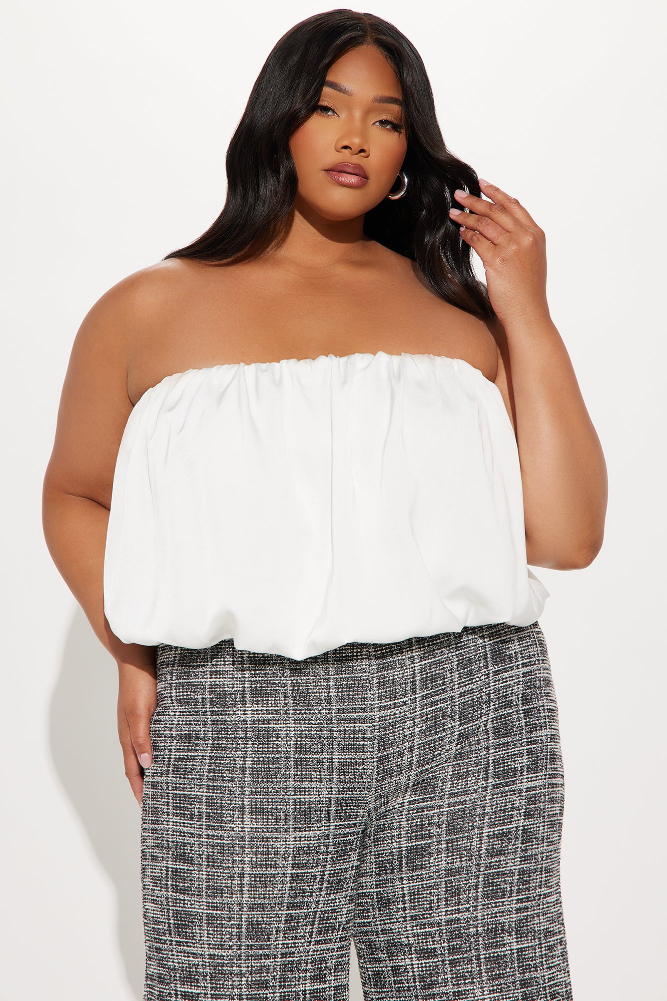 Work Wifey Bubble Tweed Jumpsuit - White/combo | Fashion Nova