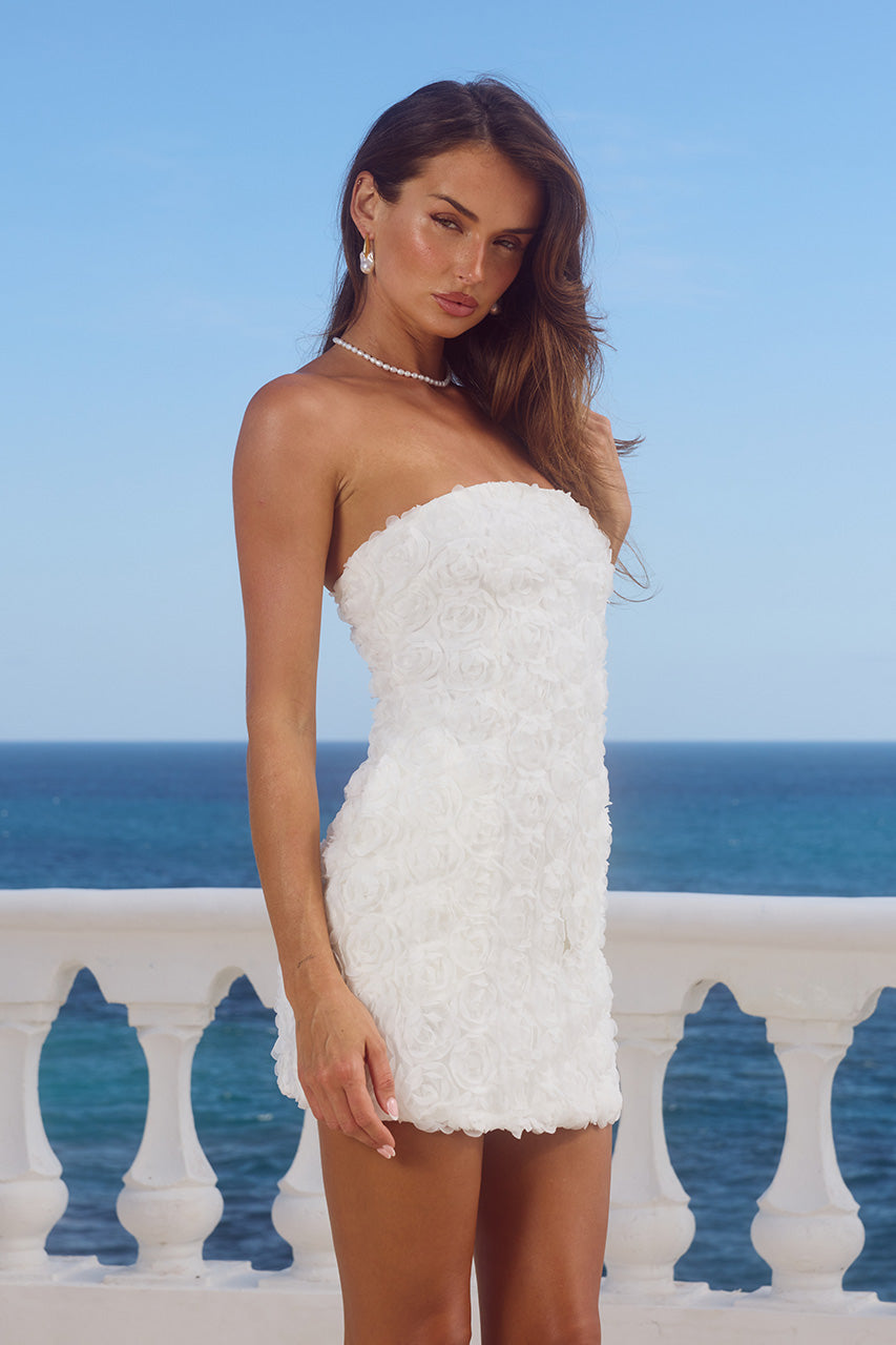 ROSALINE MINI DRESS - WHITE | Runaway The Label