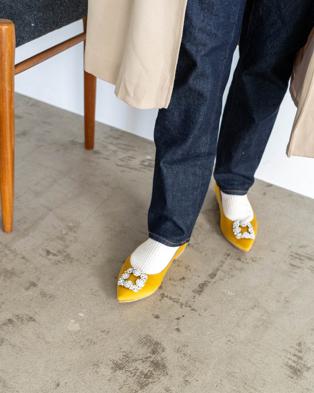 Bijou Satin Flat Shoes -Emma Francis / エマ フランシス 公式