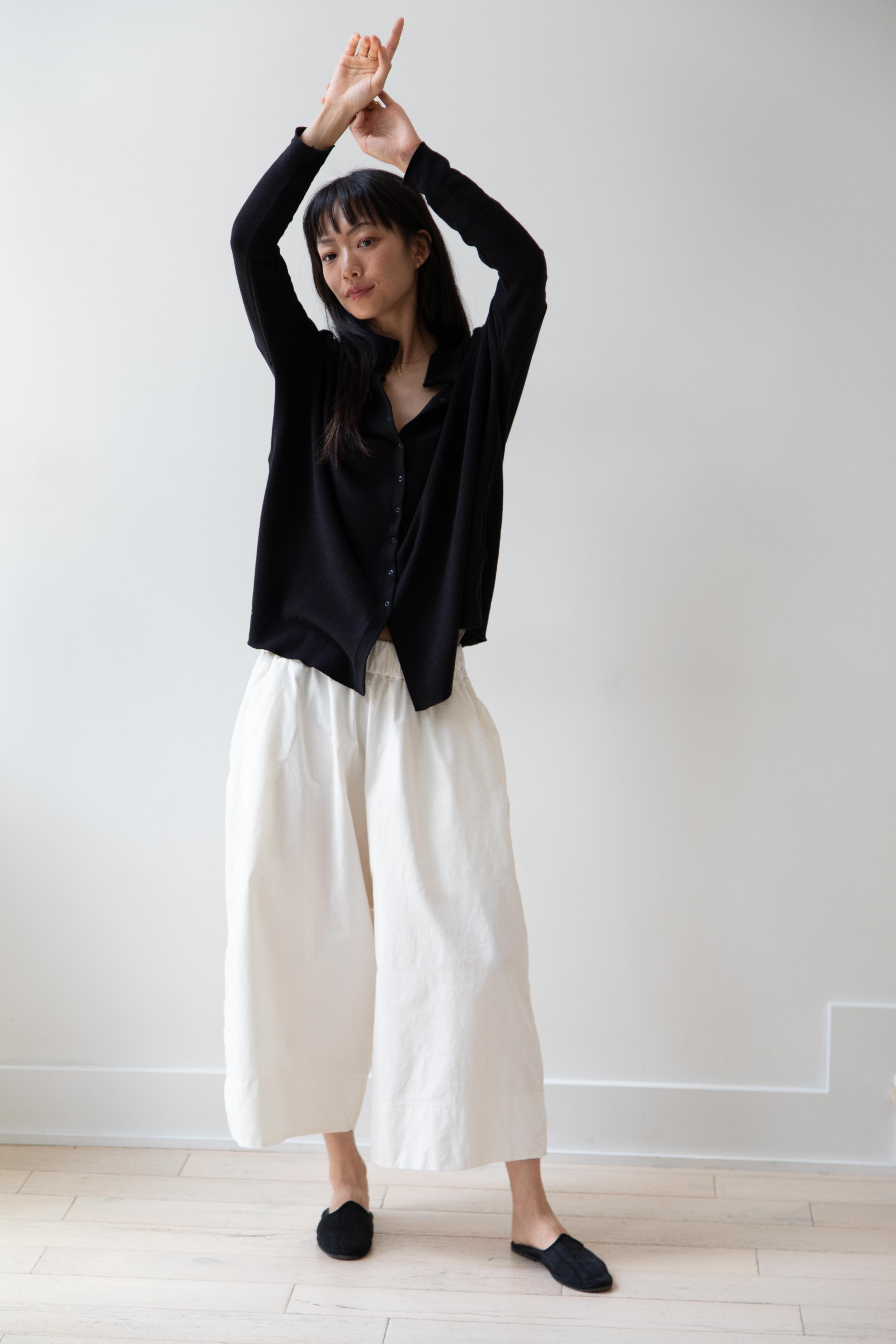 rennes — Album di Famiglia | Velvet Wide Trousers in Milk