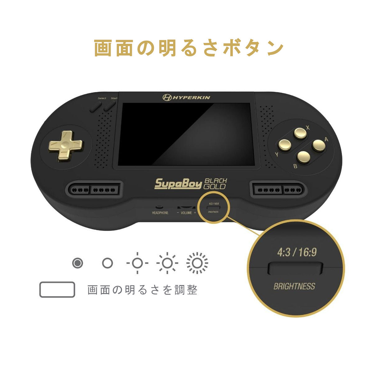 HYPERKIN SUPABOY Black Gold USB Type-C版 スーパーファミコンSFC