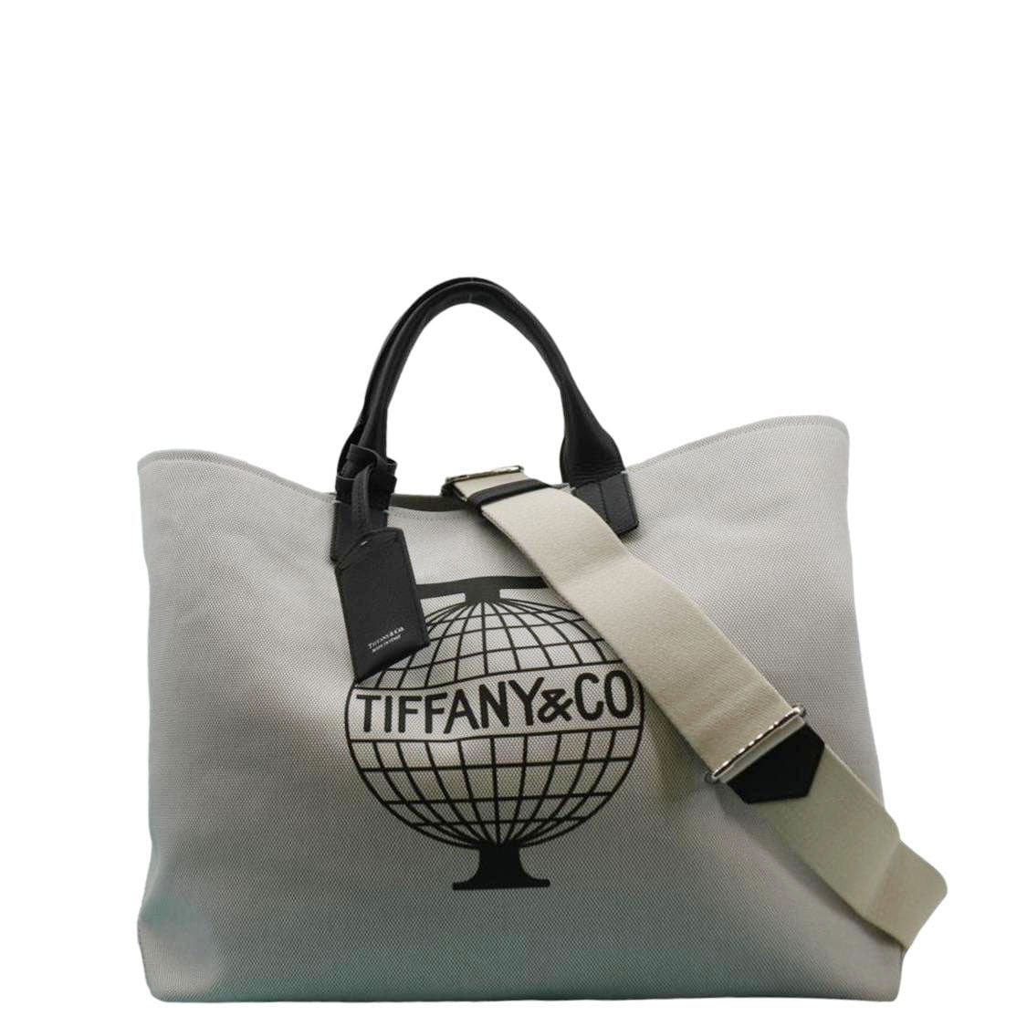 TIFFANY & CO Tiffany Travel Weekend Canvas GreyTote Bag