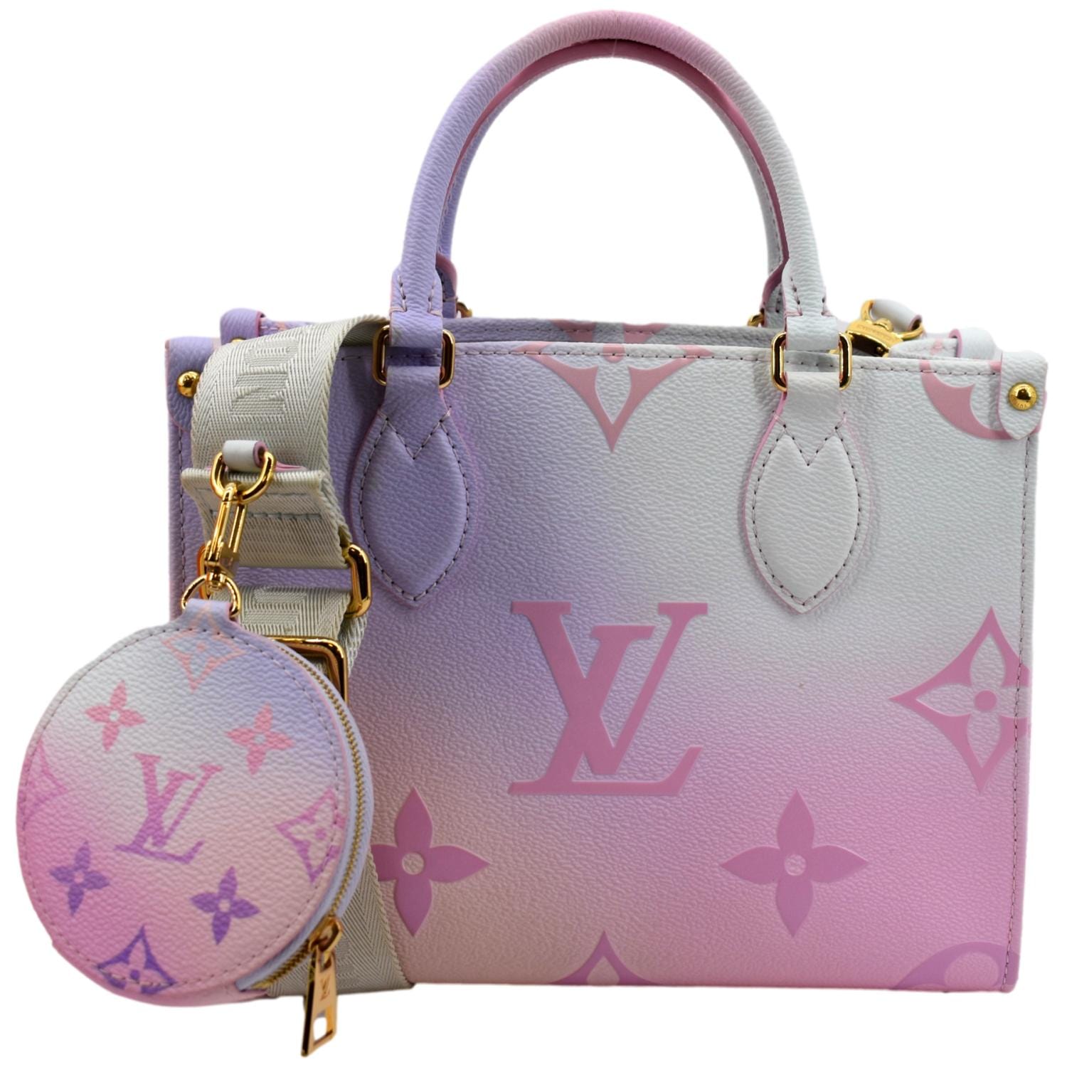 LOUIS VUITTON Women Onthego PM Monogram Coated Canvas Tote Sunrise Pas