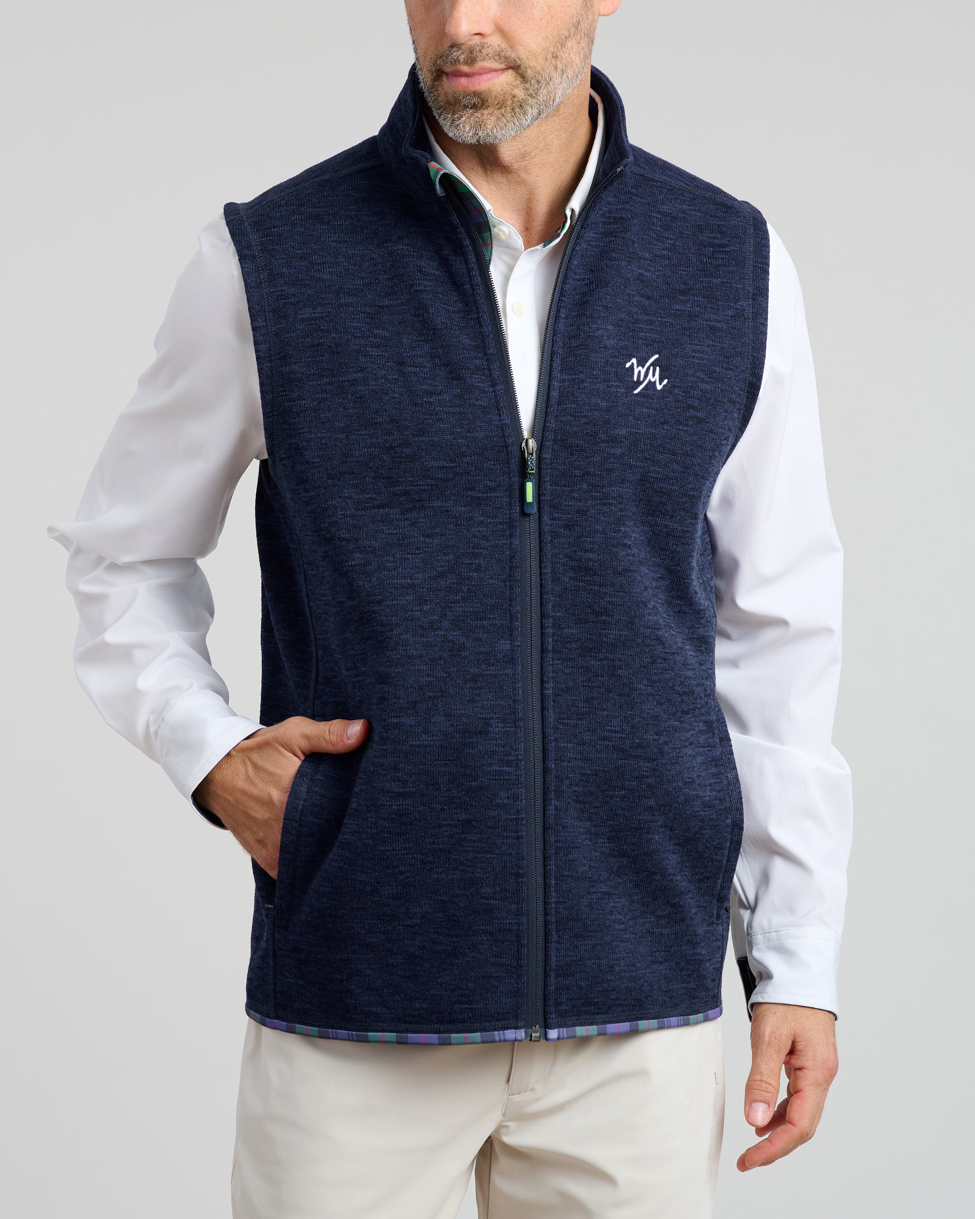Flop Shot Men's Full Zip Vest | Navy | William Murray Golf