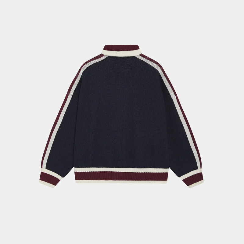 Echellor Navy Zipper Knit - Always Grateful