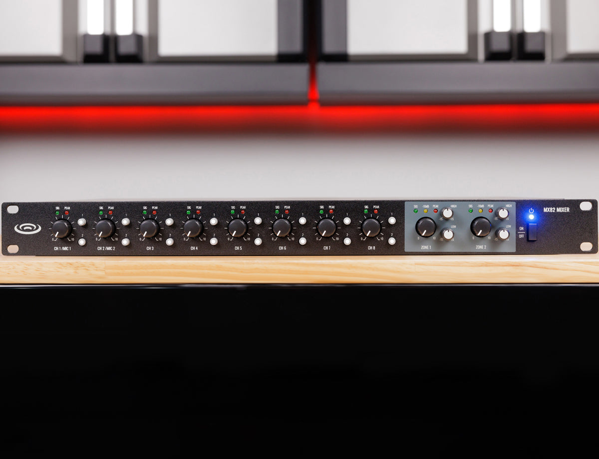 Pure Resonance Audio MX82 8-Channel 2 Zone Rack Mount Mic Line Mixer