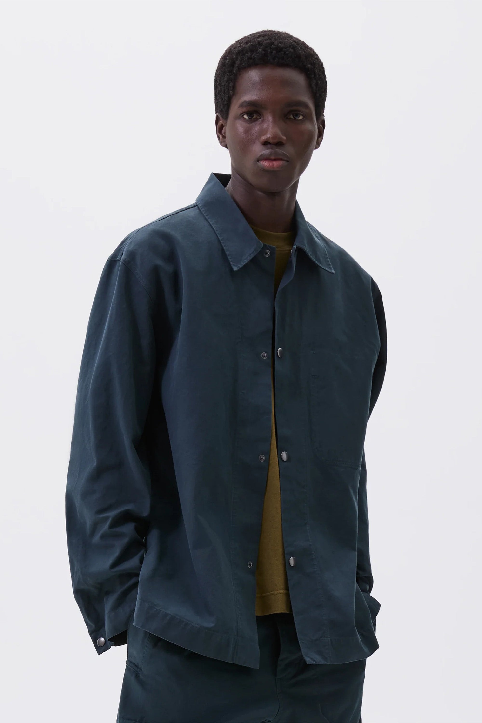 SPORTIVO [Chore shirt double twisted cotton canvas petrol]