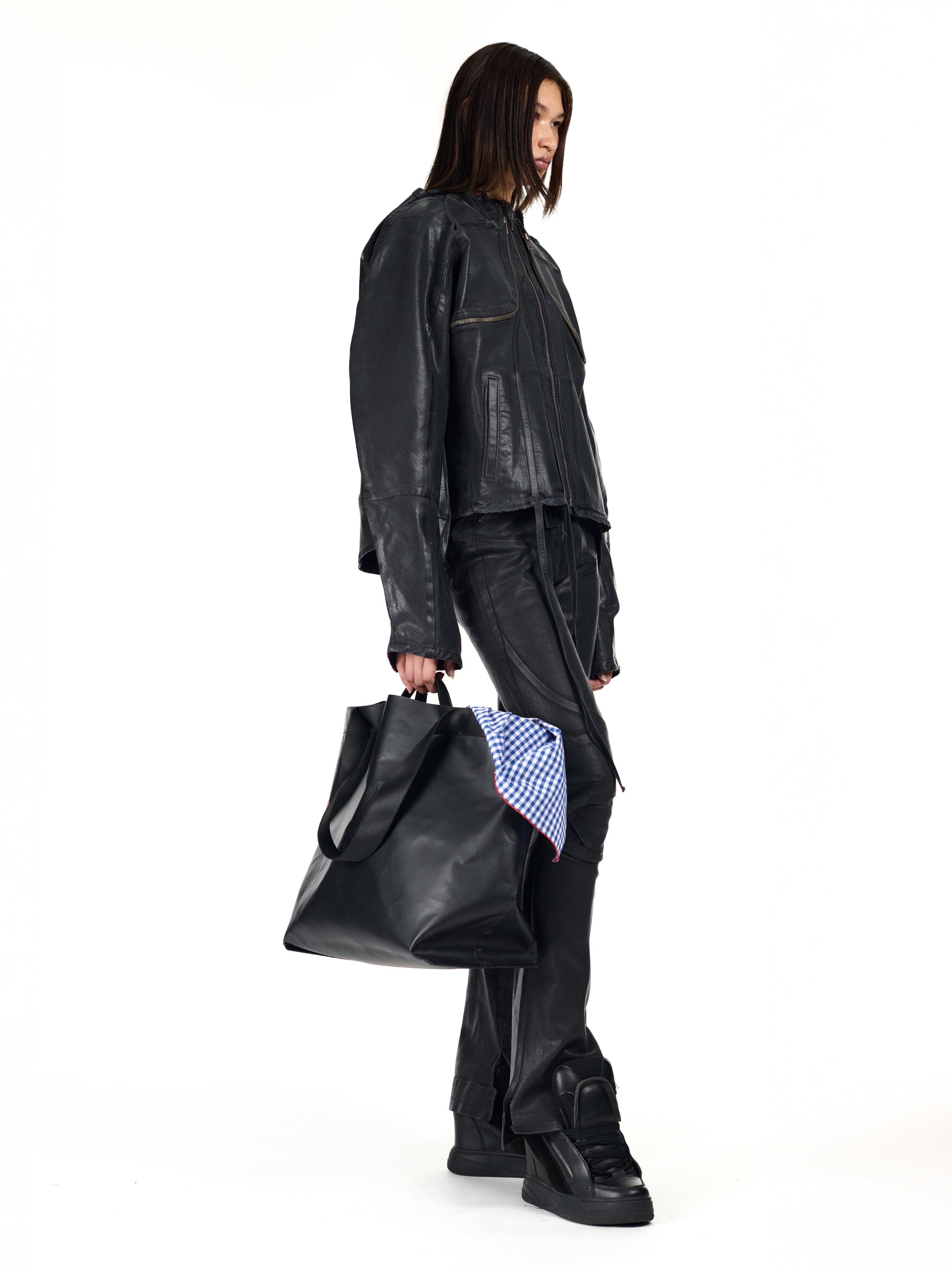 Ottolinger — Glazed Denim Zip Jacket