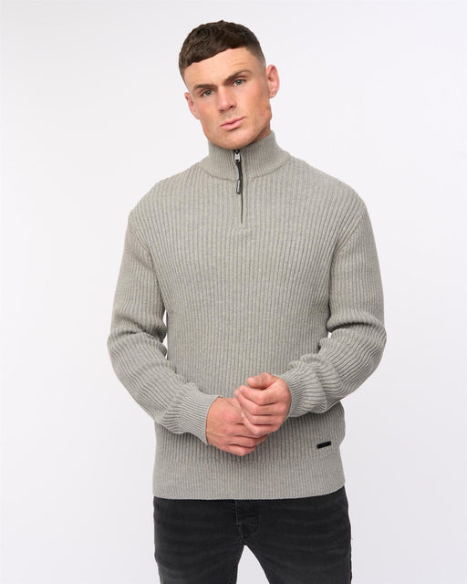 Havaline 1/4 Zip Knit Grey Marl – Crosshatch