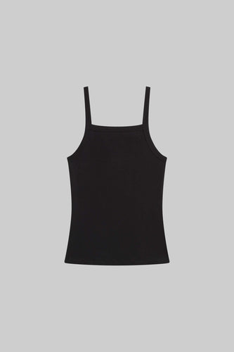 LESET Nando High Neck Tank in Black in Cotton