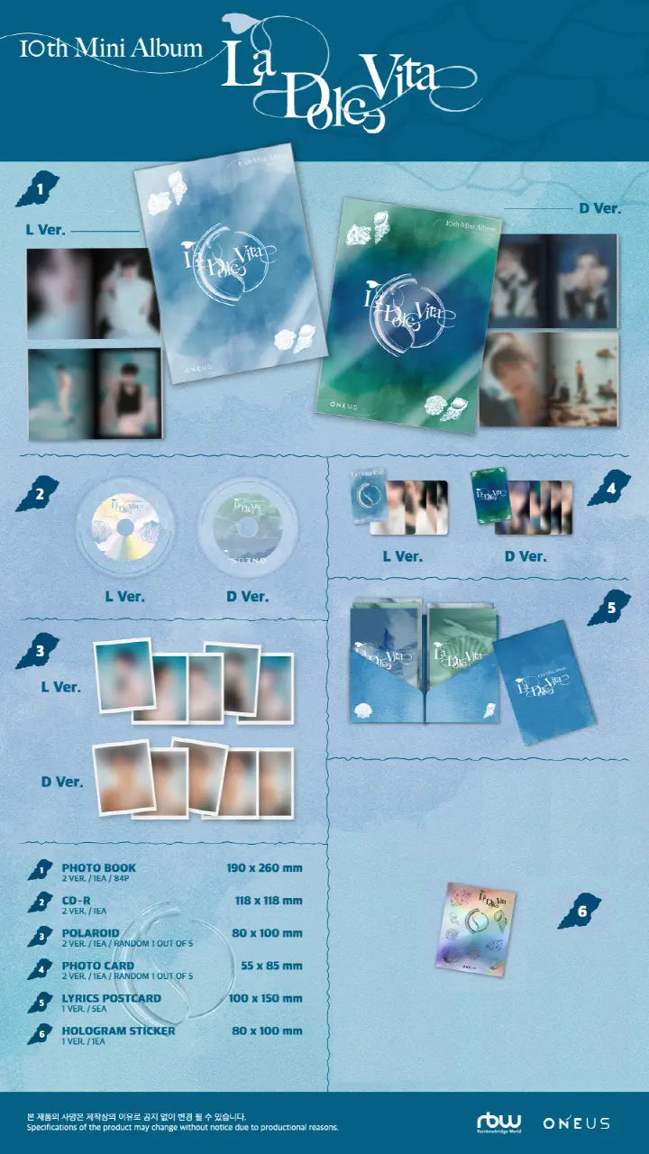 ONEUS 10th Mini Album - La Dolce Vita (Main Ver.) – Choice Music LA