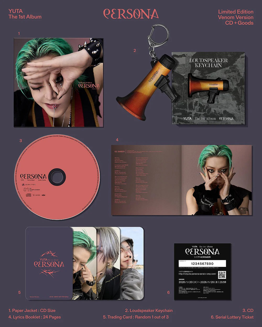 YUTA 1st Japanese Album - Persona (Venom Ver.) (with Merchandise