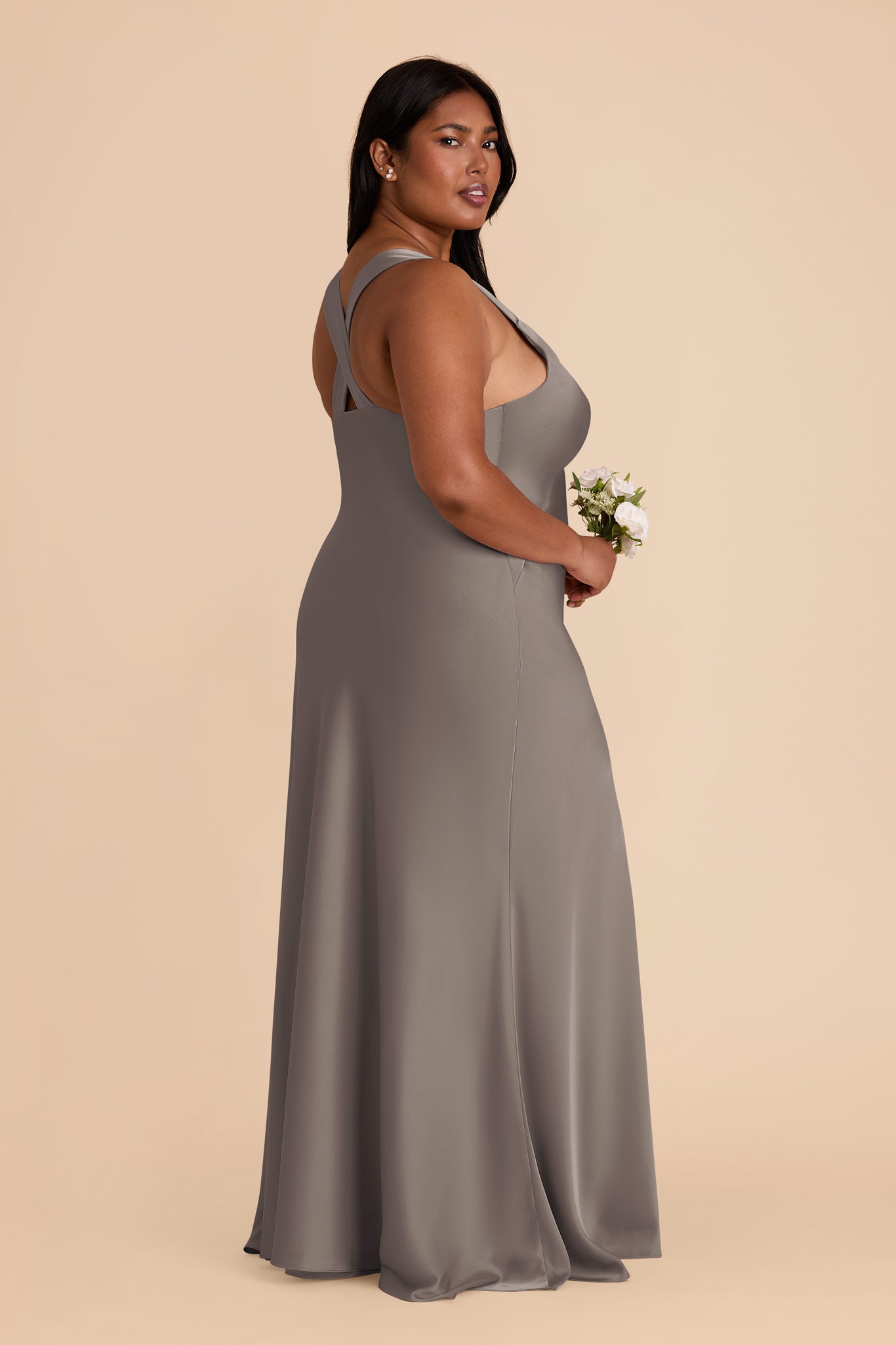 Veronica Quartz Matte Satin Dress | Birdy Grey