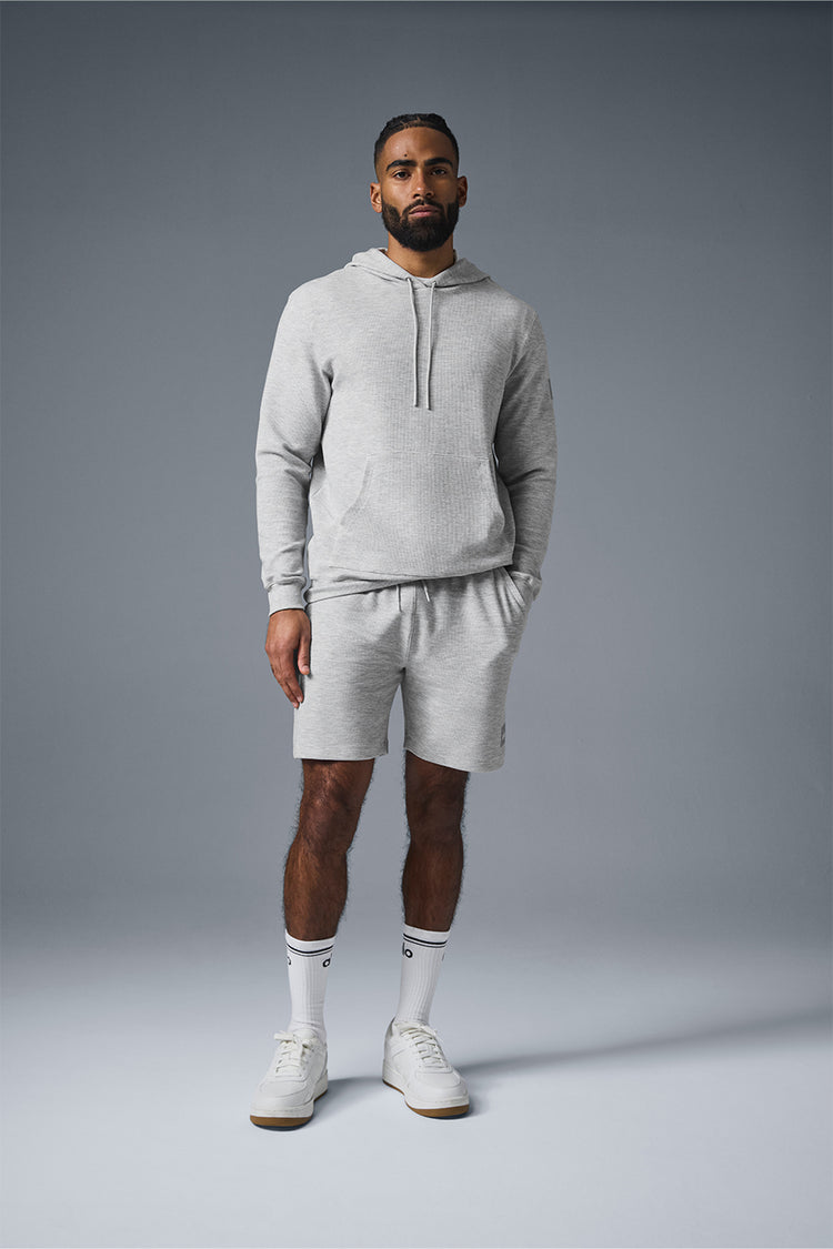 Micro Waffle Fast Break Hoodie - Athletic Heather Grey | ALO