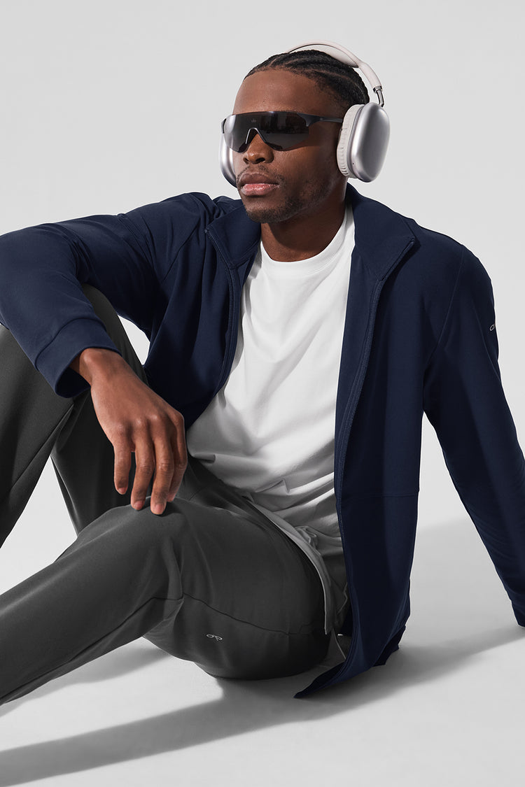 Conquer Max Mock Neck Full Zip - Navy | ALO