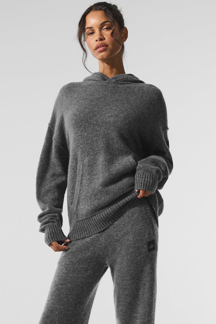 Wool Cashmere New Class Hoodie - Platinum Grey | ALO