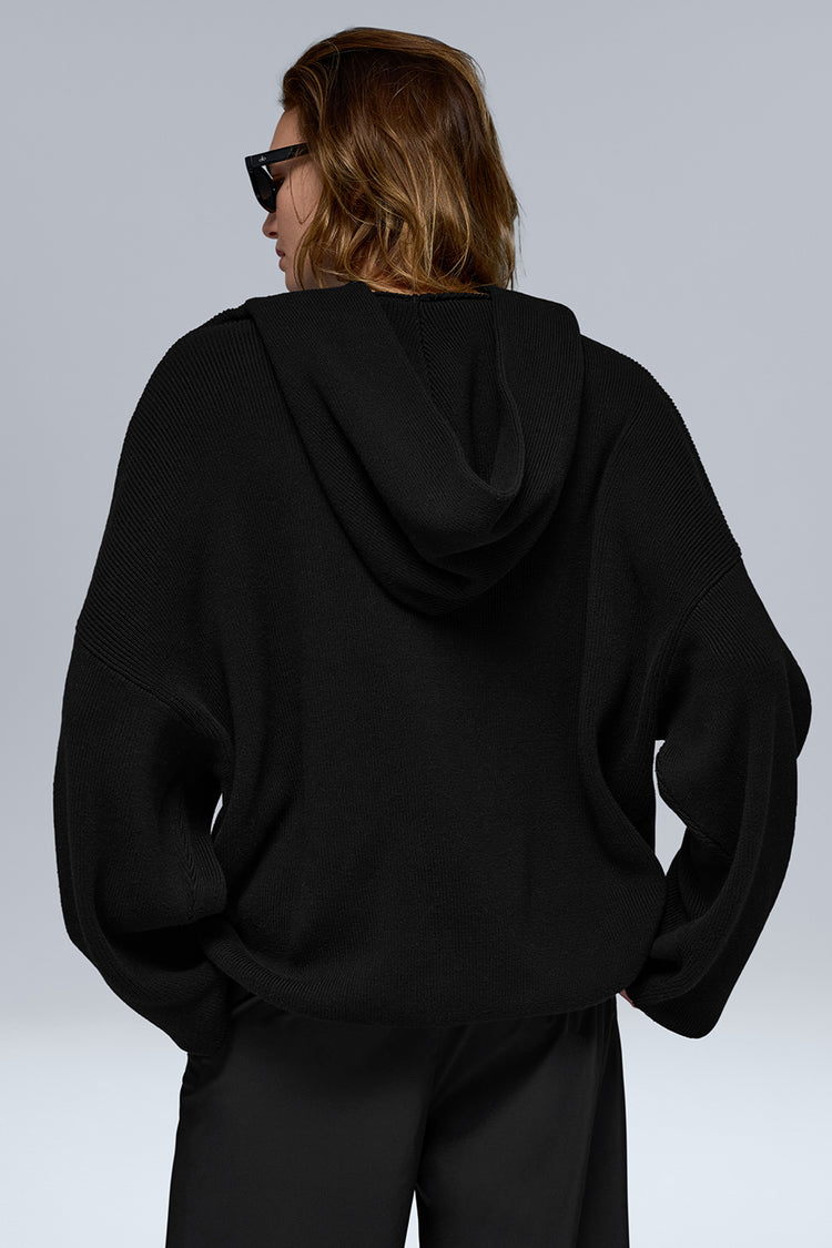 Scholar Hooded Sweater - Black | ALO