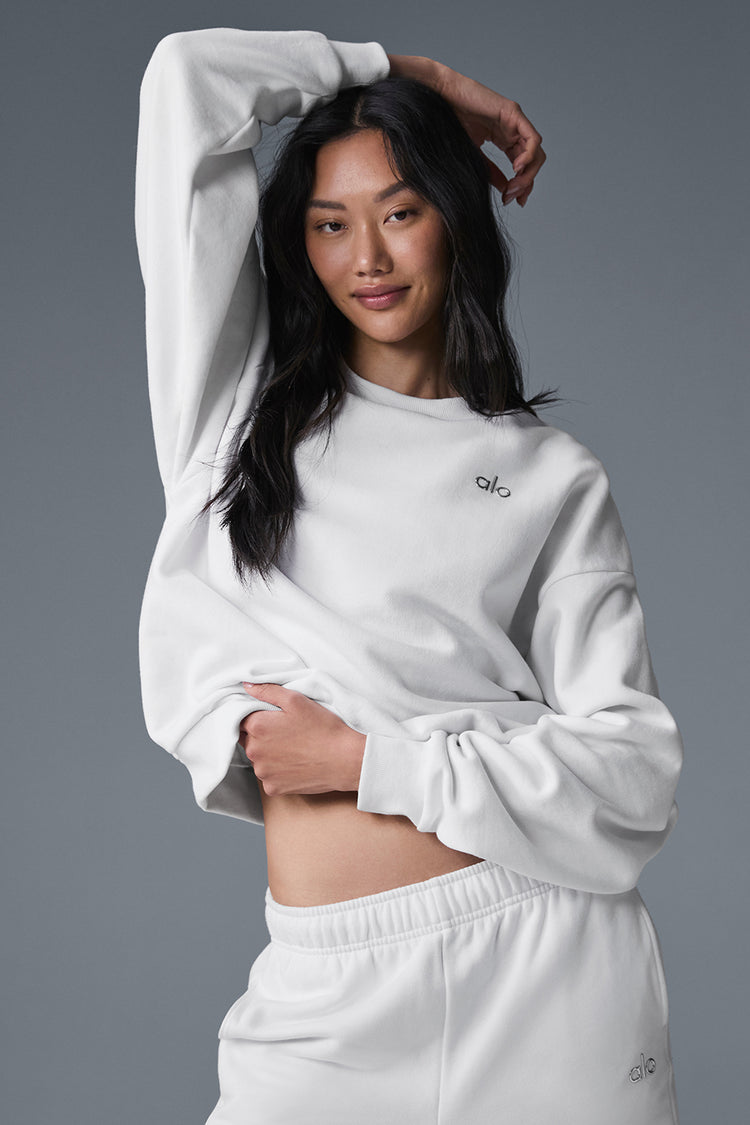 Accolade Crew Neck Pullover - White | ALO