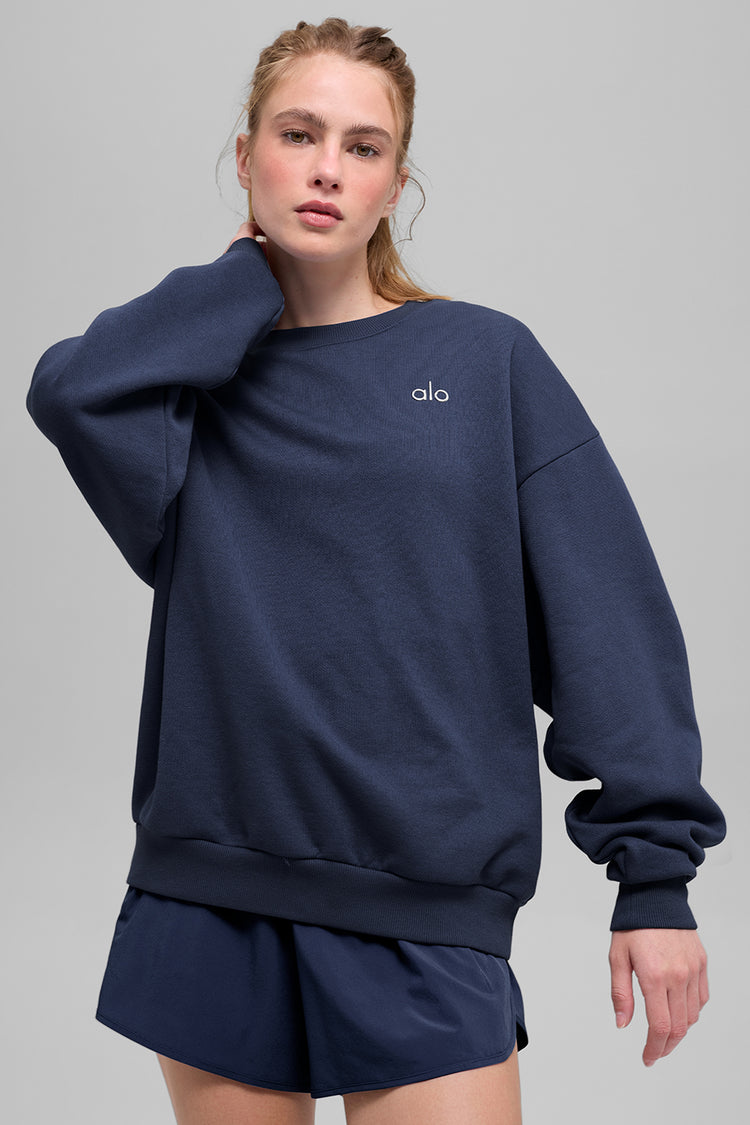 Accolade Crew Neck Pullover - Navy | ALO