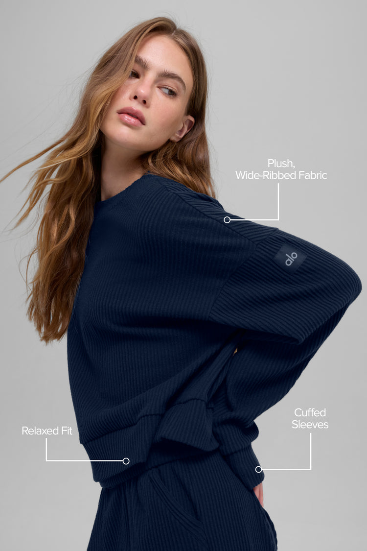 Muse Crew Neck Pullover - Navy | ALO