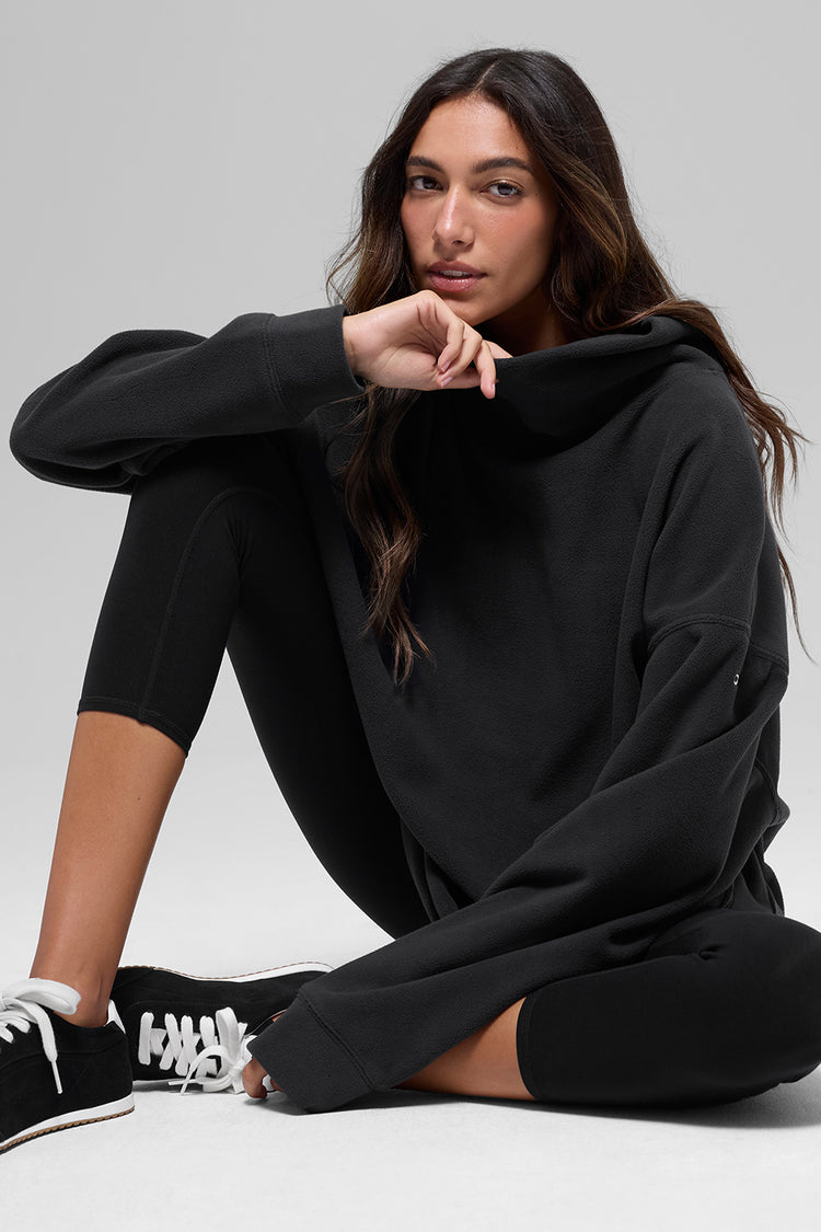 Polar Fleece Hazy Pullover - Black | ALO