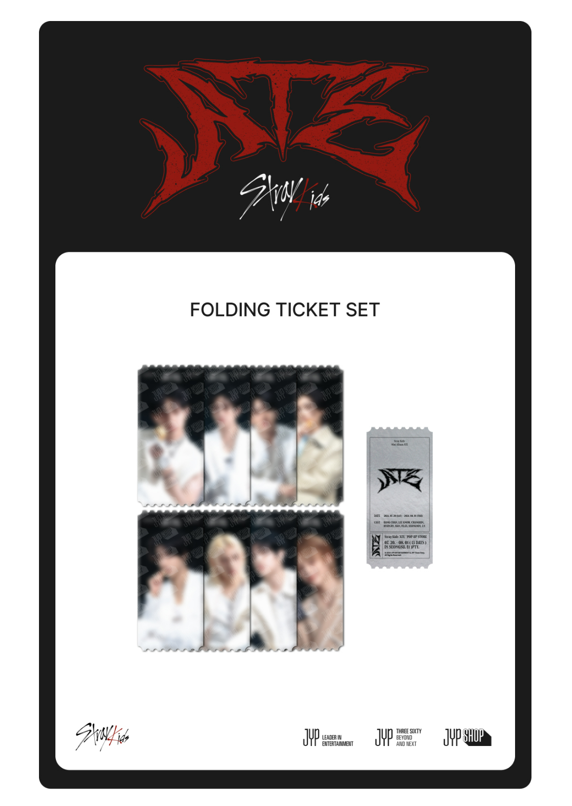 STRAY KIDS - ATE POP UP OFFICIAL MD FOLDING TICKET SET | COKODIVE