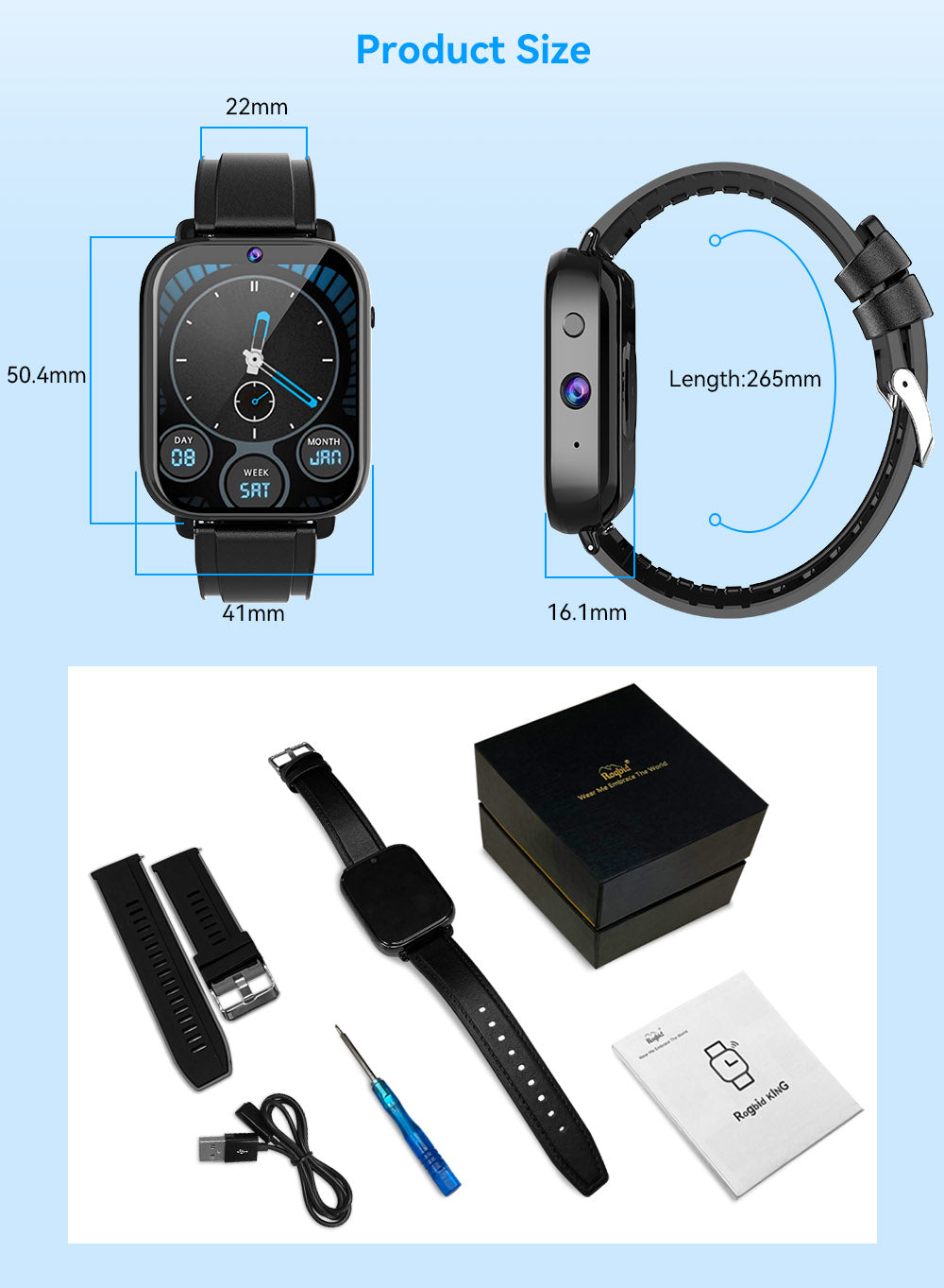 KING Ceramic Handmade 4G Smart Phone Watch Fitness Tracker Android OS