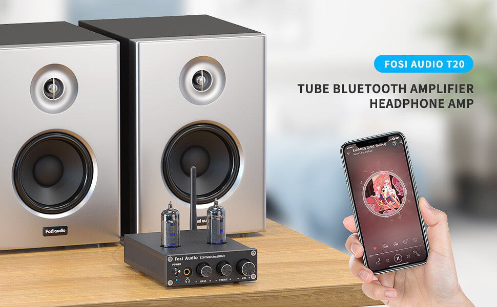T20 Bluetooth Tube Amplifier Stereo 50W Power Headphone Amp – Fosi