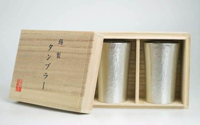 錫製のジョッキ 名入れ可 桐箱入り -大阪錫器