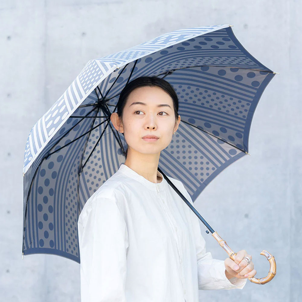 日本製 傘 晴雨兼用 | kirie ドットとストライプ | 顔色を美しくする傘