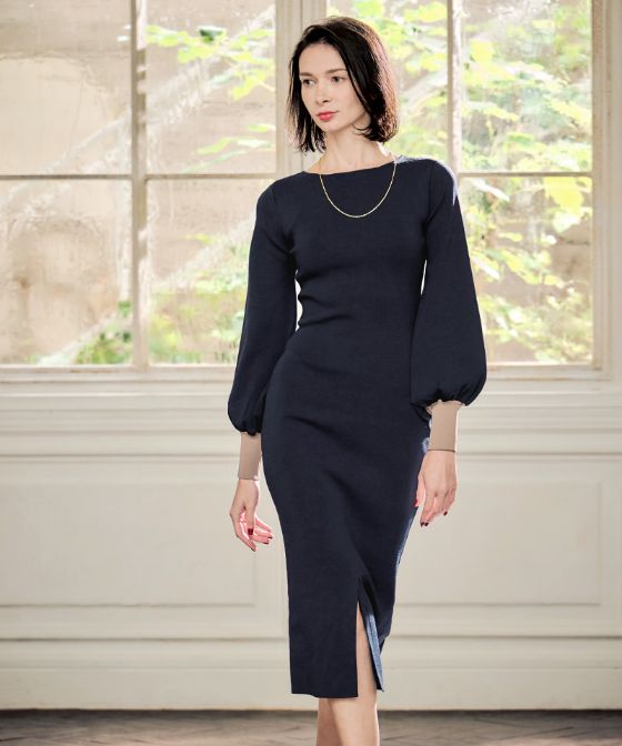 配色カフスニットワンピース｜JENNE(ジェンヌ)公式通販：パリジェンヌ