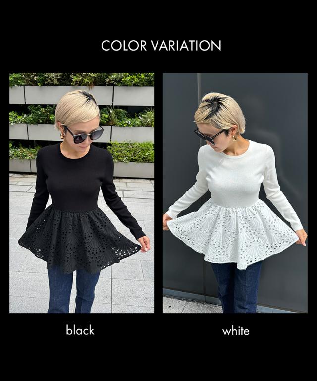 レースニットペプラムトップス｜JENNE(ジェンヌ)公式通販：パリ