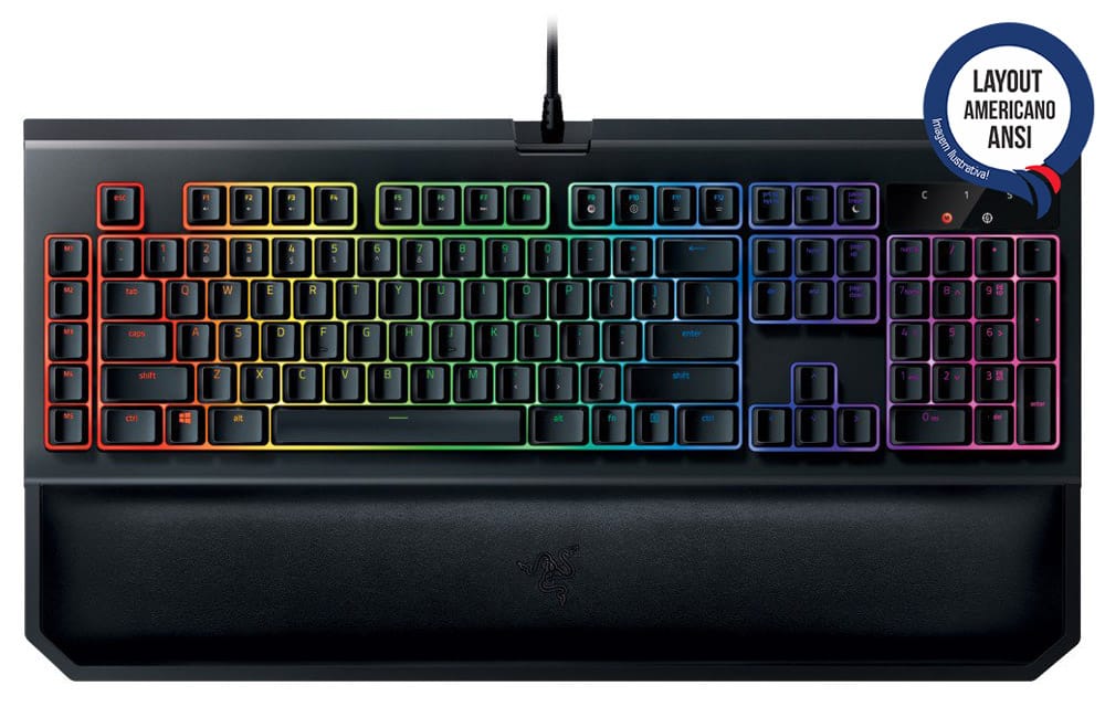 Teclado Mecânico Razer BlackWidow Chroma V2 Teclas iluminadas com