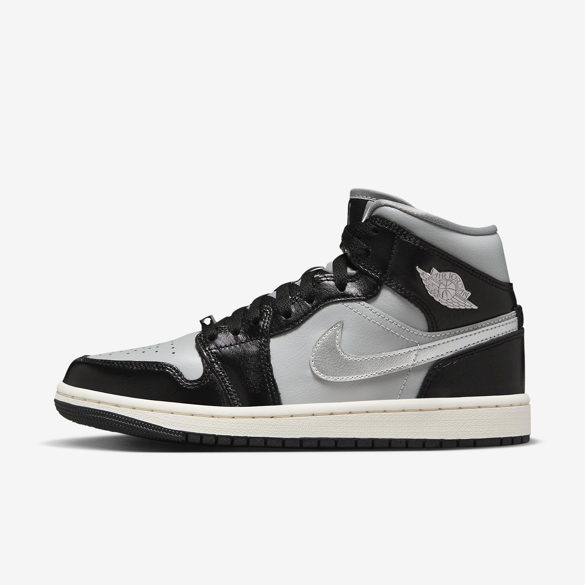 Tênis Nike Air Jordan 1 Mid - Preto e Cinza